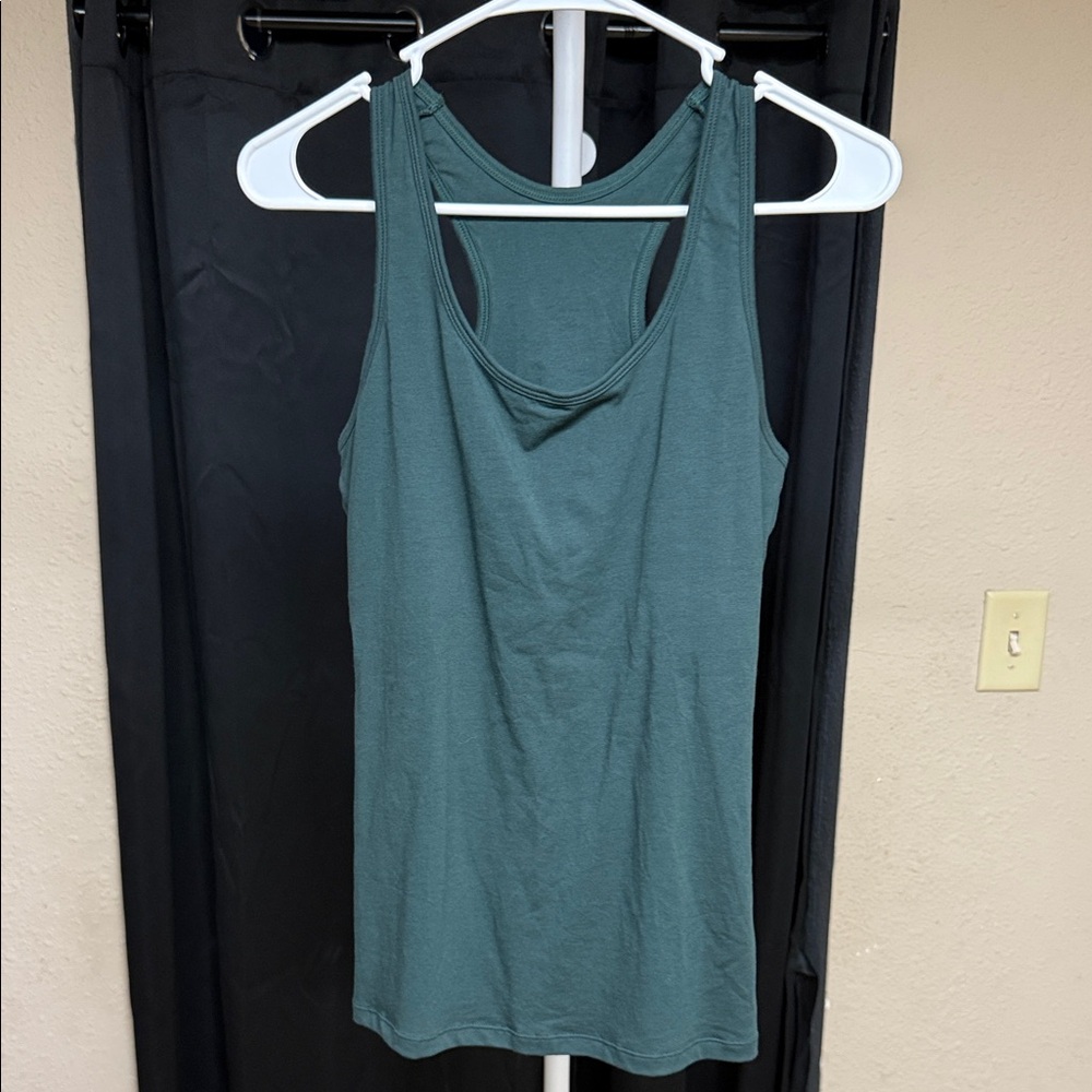 Women's Teal Tank Top with built in bra PTP 16 NWOT